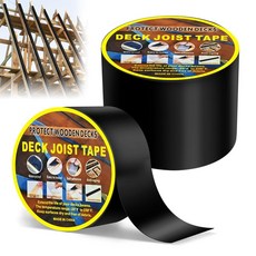 ACCENCYC 2롤 부틸 조이스트 데크 테이프 4인치 2인치 방수 자가 접착 풍화 방지 RV 지붕 테이프 블랙 우드 지붕 50피트