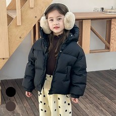 Titikong 여아 윈터 후드 패딩 초등생 지퍼 아우터 점퍼