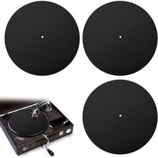 3개 세트 턴테이블 슬립매트 12인치 레코드 플레이어 슬립 매트 펠트 미끄럼 방지 정전기 보호용 플래터 가정용흰색, Black