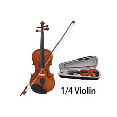 4/4 1/8 어쿠스틱 바이올린 천연 원목 운반 케이스 포함 초보자 활 악기 선물 3/4 1/2 1/4, 4)1-4 Violin