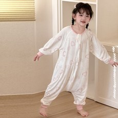 莫浠莫睡袋兒童夏季莫代爾兒童睡袋分腿薄款防着涼童家居服連體衣, 1個, 愛心滿滿:120cm