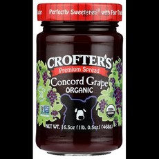 Crofters 유기농 프리미엄 콩코드 포도 스프레드 16.5온스 -- 6팩, 6개, 468g