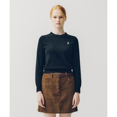 예일 YALE 우먼즈 컴포트 울 라운드 니트_블랙