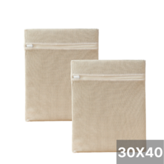 셀프웰 순면 세탁망 30X40 사각 무형광, 2개, 베이지