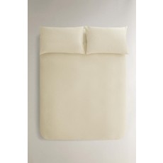 ZARA 텍스처 코튼 이불 커버 - 크림 6148/088/712, 싱글