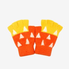 【體溫魔術師】兒童和柄羽毛半指保暖手套 MIT台灣製冬季禦寒款