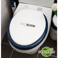 무독성 심플하고 모던한 소프트 변기커버 O형 일반, 화이트+네이비, 1개
