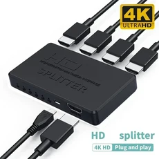 HDMI 호환 분배기 HD 4K 비디오 스위처 케이블 어댑터 PS4 노트북 모니터 TV 박스 프로젝터용 1 in 4 Out, 01 빠른, 02 1 X 4, 01 < =0.5m