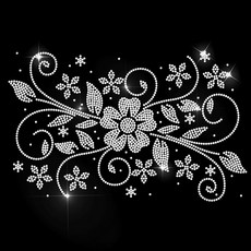 1개 유리 핫픽스 라인스톤 다리미 부착형 아플리케 의상 액세서리 (옷 가방 바지용 꽃무늬) 297x210mm, 혼합색