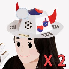 2인용 운동회 체육대회 유아 태극기 응원 모자 만들기 키트 유치원만들기세트, 1개