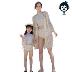로을 맘커플룩 비치가디건 3피스 수영복 모노키니 몸매보정 커플수영복, 아동