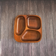 국산 나무 안주 세칸 접시 간식접시 마른안주접시, 1개, 2.중