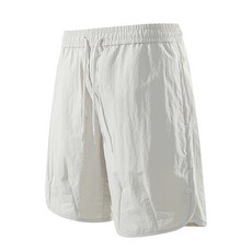 2026夏季潮流休閒短褲 男款直筒冰絲五分褲, M, 淺豆綠