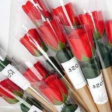 장미 모양 비누 꽃 크라프트 포장 졸업 축하 감사 표현 기념일 선물 향기 나는, 1개, 상세페이지 참조