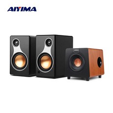 AIYIMA 2 1 채널 블루투스 스피커 800X 서브 우퍼 하이파이 홈 사운드 시어터 우드 스피커 조합 DIY 책장, EU Plug, S500 with 800X