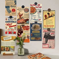 인테리어 엽서 복고풍 빈티지감성 벽꾸미기 엽서세트 15P (원형스티커 증정)