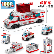 THOUSAND BLOCKS 消防車積木 1000pcs 6合1消防車大集合, 救護車, 1個