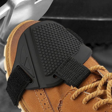 오토바이 신발 커버 논슬립 스트랩 바이크 오토바이 슈즈 커버 패드 용품 보호대 쉬프트 변속 기어 발판, 블랙