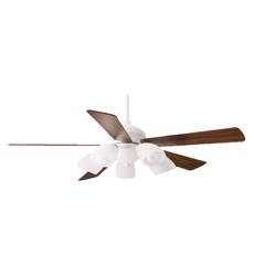 JIANG CAI 將財 DC65 吊扇 56/52/42吋 手工烤漆主體 流水石紋玻璃, 牙白+木紋葉片