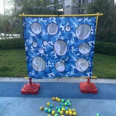 공던지기 점수판 과녁 축재 맞추기 체육활동 공놀이, 1개, 파란색 카모 6개 대구슬 6개 중구슬 12개