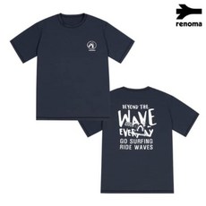 수영복 끈주머니 무상 남성 타이포 반팔 래쉬가드 블랙 RNTS2E902BK