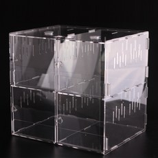 온습도계 아크릴 4구 사육장 파충류 아파트 도마뱀 동시 공동 사육 조립식 케이지, 1개, 4구 단일