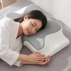 옆으로자는 메모리폼 경추베개 목편한 수면베개, 1개, 그레이