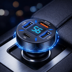 세븐케이 4포트 차량용 QC3.0 PD 초고속충전 시거잭, 블랙, 4포트 초고속 충전