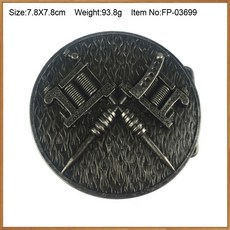 BuckleClub 레트로 복고풍 엔틱 웨스턴 용접기 청바지 선물 벨트 버클 FP-02228 백랍 마감 남성용 4cm 너비 루프 드롭, [01] 03699
