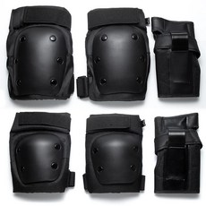 스케이트보드 보호대 헬멧 인라인 성인 남녀 공용 야외 스포츠 무릎 팔꿈치 손목 보호 패드 세트 사이클링 롤러 스케이팅 소 머리 스타일 내구성 안전 기어, 소형, 1. Black