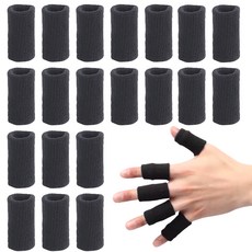 아마존 미국 3년 연속 스테디셀러 BuonVezzo 부드러운 손가락 보호대 아대 밴드 스포츠 핑거슬리브, 20개, 블랙