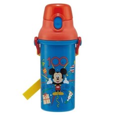 유아물병 디즈니 100주년 미키마우스 원터치 어깨끈물병 480ml, 1개
