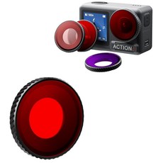Ferbao DJI Osmo Action 5 Pro / 4용 다이빙 필터 DJI Osmo Action 5 Pro / 4용 필터 렌즈 보호 프로텍터 커버 (라이트 레드), 레드