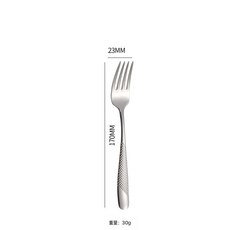 304不銹鋼西餐具套裝 星鑽手柄 牛排刀 叉子 勺子, 甜品叉, 1個