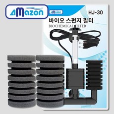 다팜아쿠아 아마존 HJ-30 저소음 모터 일체형 스펀지 여과기 전용 교체 리필 필터 2개입 1세트, 1개