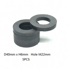 1-10 개/몫 Y30 링 페라이트 자석 직경 21-80mm 강한 검정색 희토류 영구 구멍 7-40mm, 06 5PCS D40x6-22mm