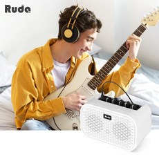 일렉기타 미니앰프 RUDA GM-10 전기기타 통기타 전자드럼 이펙터 GM10, 화이트