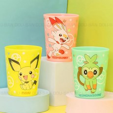 【林豆桑】現貨 韓國代購 寶可夢 皮卡丘 湯匙叉子收納袋/碗/杯子/餐盤/便當盒/兒童餐具/學習碗 神奇寶貝, 1個, 3入冷水杯 彩虹