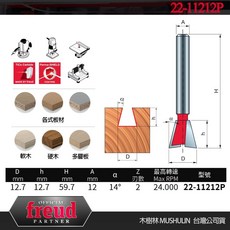 Freud 鳩尾榫刀 12mm 柄 型號 22-11212P, 1個