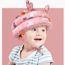 아기 머리보호대 머리쿵 안전 쿠션 아기 헬멧 머리 모자 신생아 출산 선물, 머리보호대 핑크, 1개