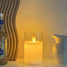 인테리어 led 캔들 테이블 흔들리는 촛불 무드등 양초 대형 파티, 화이트 대
