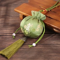 端午節刺繡流蘇香包, 1個, 梅花-綠色