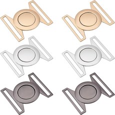 6개 3가지 색상의 아연 합금 측면 해제 버클 카드뮴 및 납 무함유 원형 혼합 색상 45x37x2mm 구멍 크기: 4x39.5mm, 혼합색