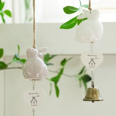 인테리어 현관 도어벨 문종(토끼), 화이트