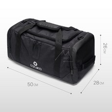 OZUKO 多功能三用旅行健身袋 40L大容量 防潑水 後背包 側背包 行李袋, 1個, 9005【黑色】