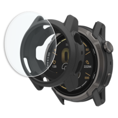 코로스 APEX 4 하우징 풀커버 케이스 + 액정강화 방탄유리 필름, 1개, 블랙