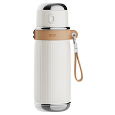 AKS 316 스테인리스 스틸 레트로 휴대용 보온병, 1개, 화이트, 850ml