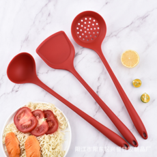 矽膠鍋鏟湯勺兩件套 高溫適用 易於清洗, 黑色鍋鏟