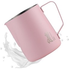 바리스타를 위한 밀크 프로팅 피처 -350ml12온스 프로더 컵 에스프레소 스팀 라떼 아트카푸치노커피를 빈쿠 SUS304 스테인리스 스틸 그린-350ml, Pink-350ml
