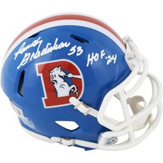 브롱코스 랜디 그라디샤르 명예의 전당 24 서명 197596 TB 스피드 미니 헬멧 BAS 증인, 브롱코스 랜디 그라디샤르 명예의 전당 24 서명 197